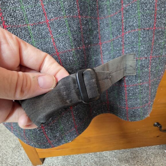 Vintage Johnson Woolen Mills Vest Size Large Wool Plaid Red Green Outdoor Zipper - Picture 10 of 12